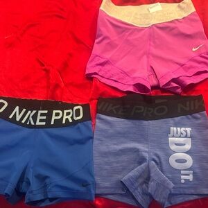 Nike Kids' Shorts Set - Pink, Blue, and Purple